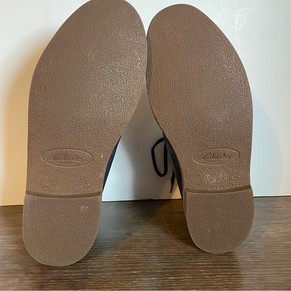 Clarks Navy Leather Chukka Boots Men’s 9 - Picture 8 of 12